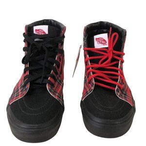 Vans Off The Wall High Top Sneakers, Red Plaid, Men's Size 8.5 / Women's Size 10